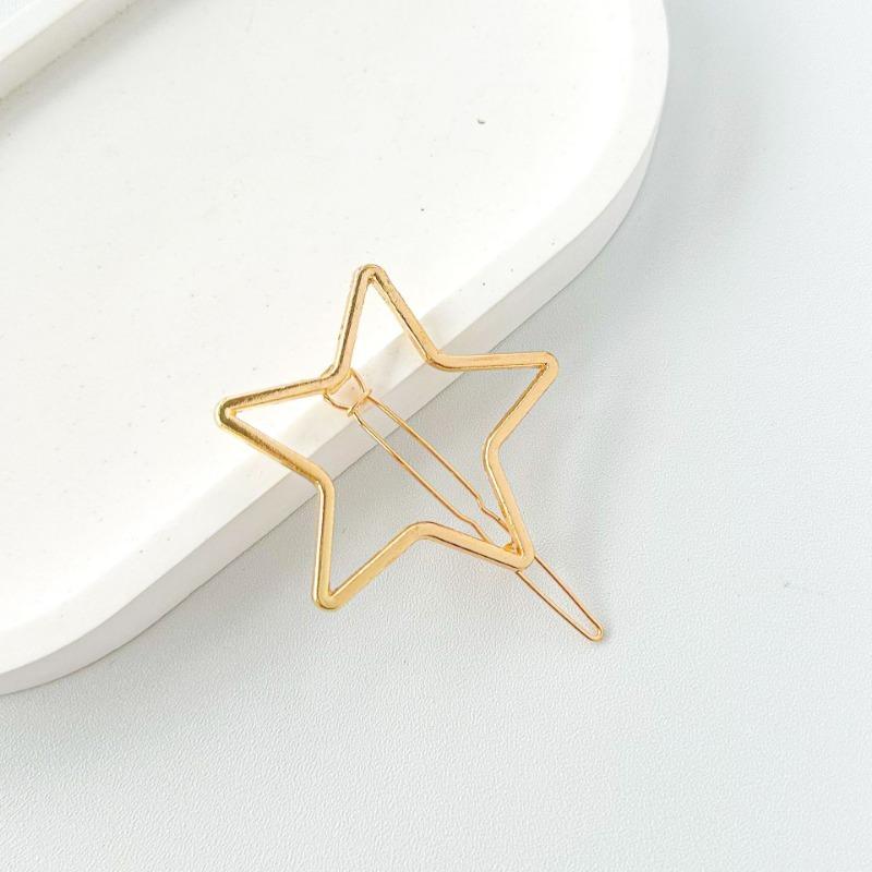 Bow Hairpin Love Pentagonal Alloy Clip Cute Hair Accessories Frog Clip Jewelry Female Bangs