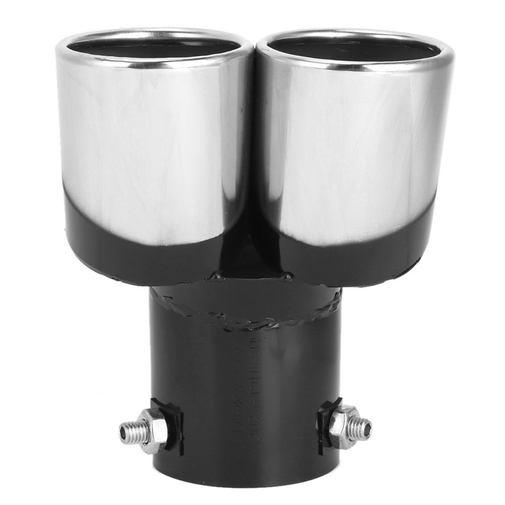 

63мм 2,5 дюйма Нержавеющая сталь Насадка двойного выхлопа автомобиля Хвостовая труба Автомобильный аксессуар