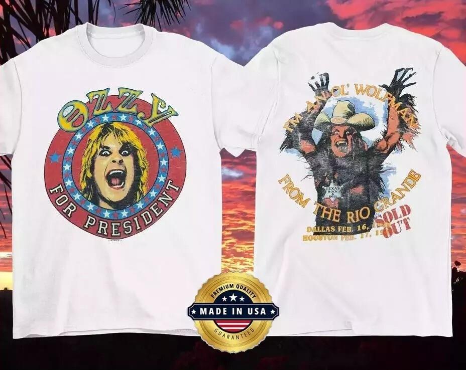 Ozzy Osbourne for President White Retro T-Shirt Unisex T-Shirt M