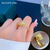 [Real Gold Electroplating] Temperament Advanced Sense Zircon Super Flash Ring Women'S Opening Can Be Adjusted And Simple