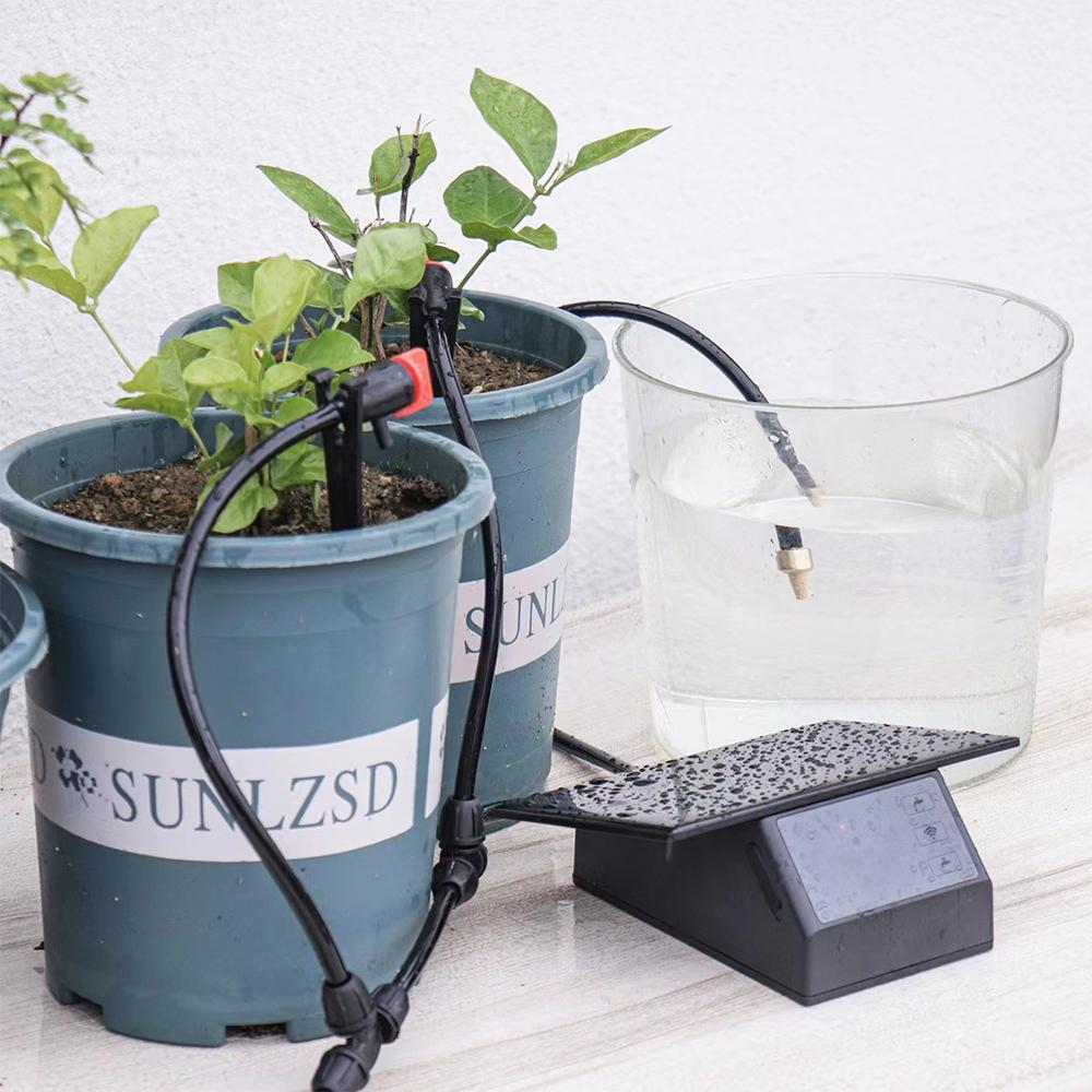 WiFi Smart Solar Water Timer Automatic Irrigation Watering System Flower Plant Drip Irrigation Kit for Indoor and Outdoor