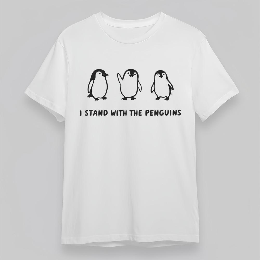 

Women s Plus Size Breathable Classic T-Shirt I Stand With the Penguins Print Tee XL