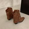 Retro Rivet Tall Pants Boots French Women'S Boots Versatile Western Cowboy Boots Knight Boots Small Long Boots