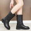 European and American Flat-bottomed Knight Boots, Winter Stars, the Same , Spring and Autumn Single Boots, Genuine 