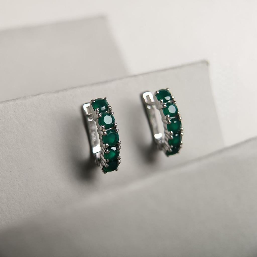 Серебряные серьги с натуральным агатом 1.33ct (2197263)