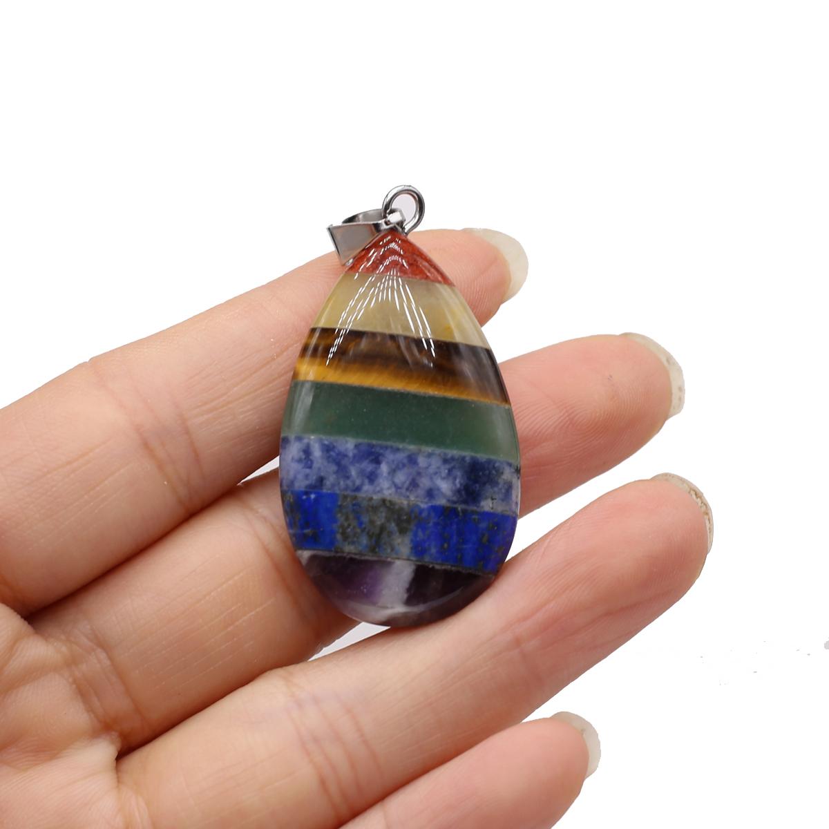 

1 шт., кулон с драгоценным камнем для исцеления Рейки, модные подвески-подвески из натурального камня для мужских ожерелий своими руками, рождественские украшения, поделки 40×23 мм 1Pc/40×23mm разноцветный