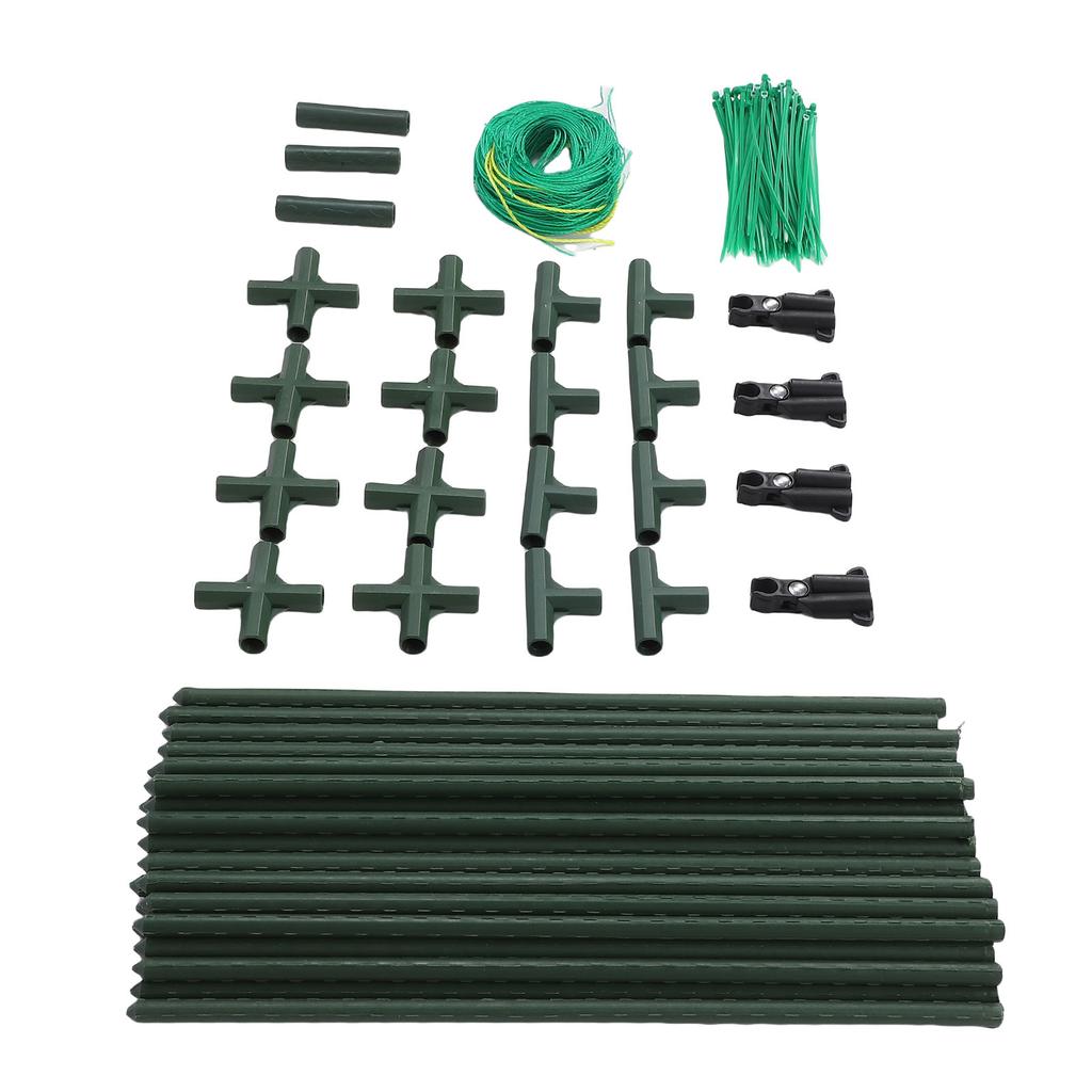 Cucumber A Frame Steel Pipe Outdoor Garden Plant Support with Nylon Climbing Net for Vegetables Peas Fruit Vine