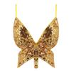Damen Sexy Bandage Schmetterling BH Funkelndes Nachtclub Crop Top Bühnen Pailletten Kostüm Zubehör