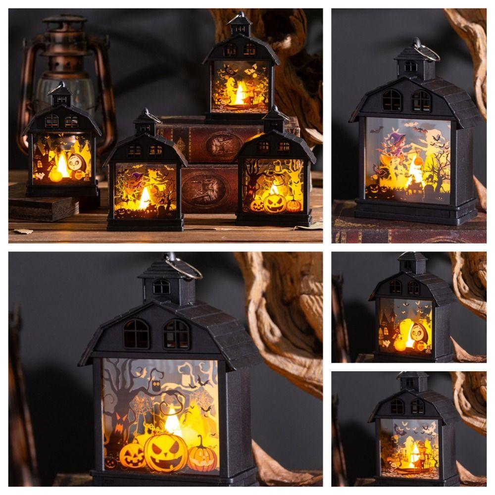 

Pumpkin Portable Pumpkin Lanterns Ghost Halloween Hanging Lamp Retro Halloween Wind Lantern Bar