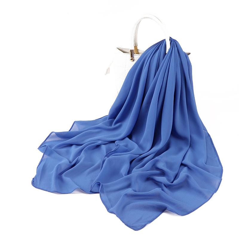 Muslim Chiffon Hijab Scarf for Women Big Solid Color Head Wrap for Women Hijabs Scarves Ladies Muslim Veil Jersey Hijabs Turban
