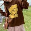 Women's Retro Soft Knit Pullover Sweater - Early Autumn, Loose Fit, Long Sleeve, Cozy and Relaxed Style