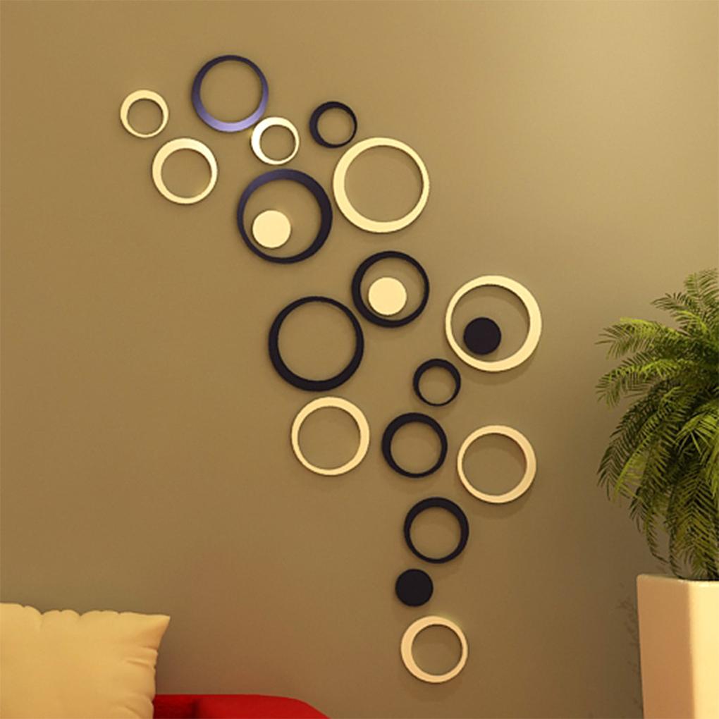 DIY 3D Circles Ring Wall Stickers Indoor Home Decoration Removable New