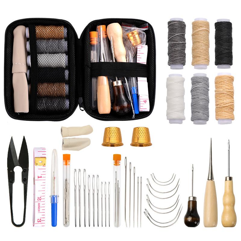 Upholstery Repair Kit, Heavy Duty Sewing Kit with Needles, Sewing Awls for Hand Stitching Car Sofa Shoe Backpack Craft DIY