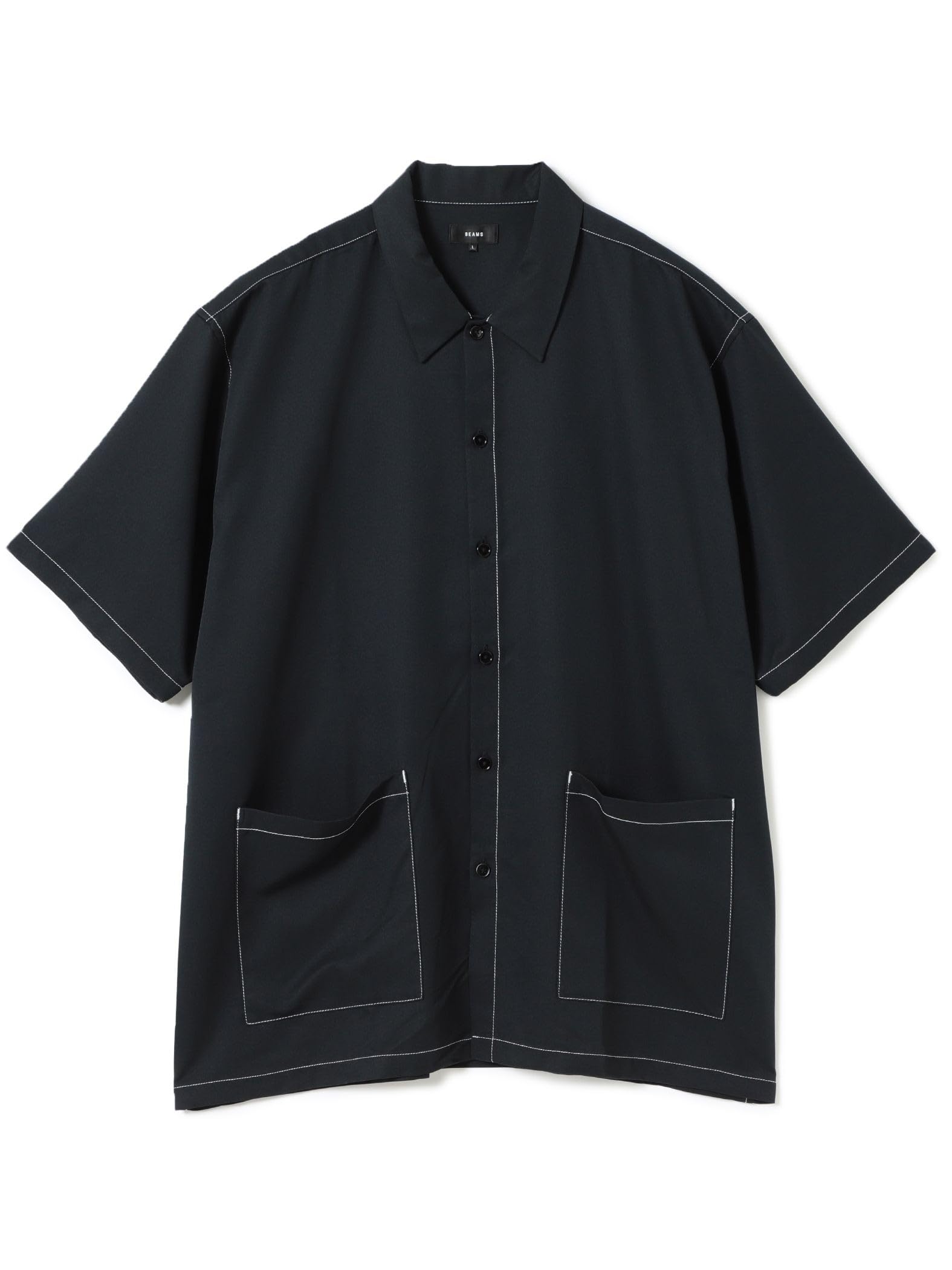 

Beams Men s Stitched Easy Shirt, Black, Size Small, 11011560277