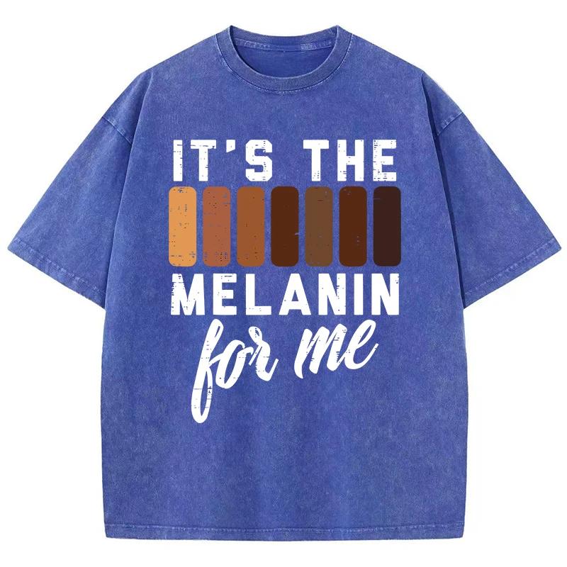 

Винтажные женские футболки с кислотной стиркой It S The Melanin For Me с принтом Футболки большого размера Удобная хлопковая одежда с коротким рукавом 3XL