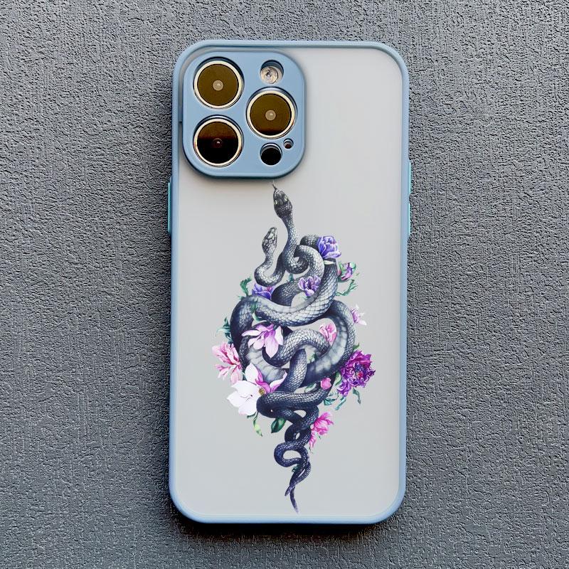 Creative Simple Style Snake Flower Phone Case for Iphone 15 14 16 Pro Max 11 12 13 Mini Pro Max X XR XS 7 8 Plus Shockproof Case