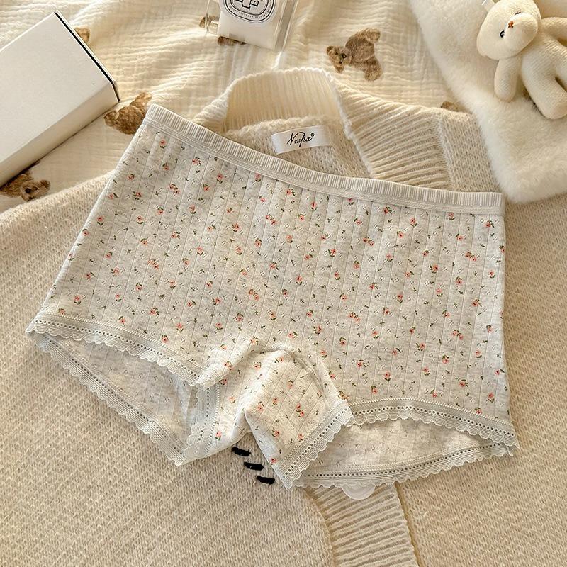 Women's Spring and Summer Pure Cotton 10A Antibacterial Extended Crotch Anti-glare Briefs