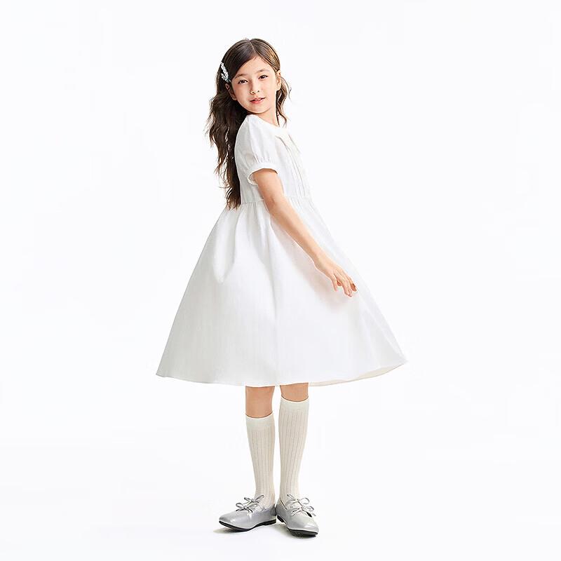 Annil Girls' Collared Short-Sleeve Dress