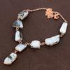 Natural Rough Rainbow Moonstone Gemstone Handmade Copper Necklace 18" s4H93