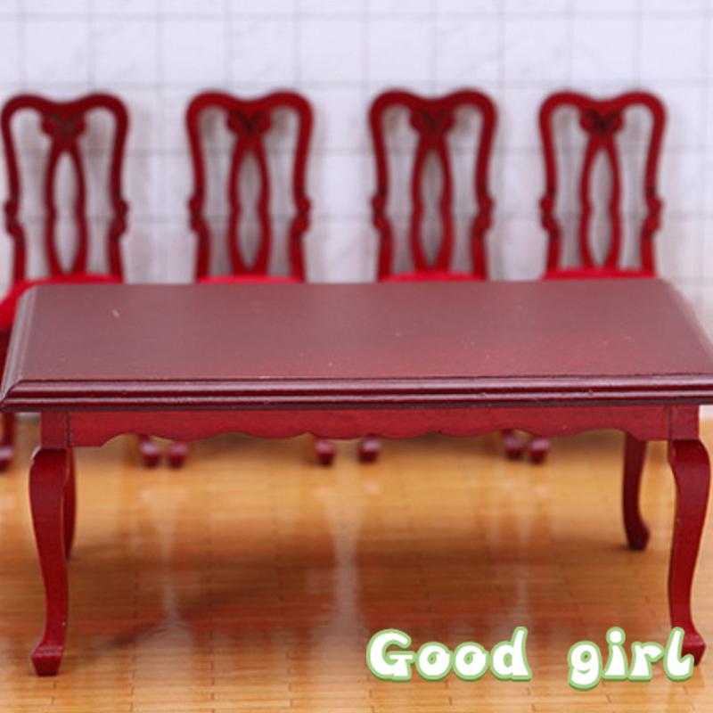 1 Piece Diy Accessories Miniatures Wooden Retro Simulation Dining Table Chair 1:12 Dollhouse Furniture Toy