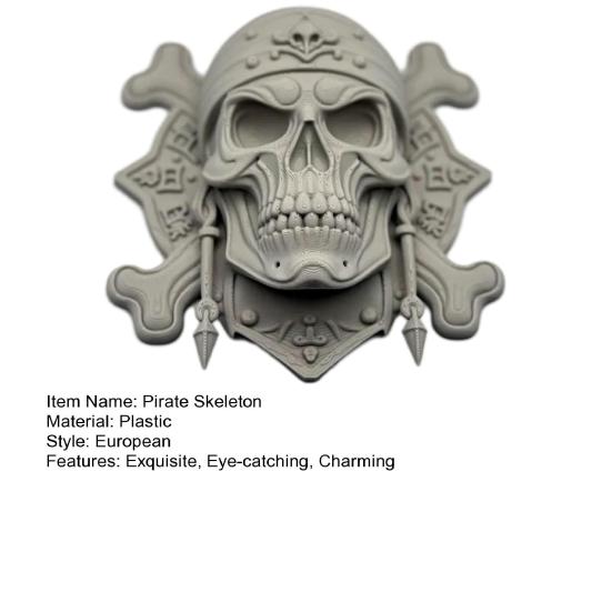 Pirate Skeleton Wall Decor Halloween Plastic Human Head Craft for Garages Living Rooms Bedroom Offices Decor