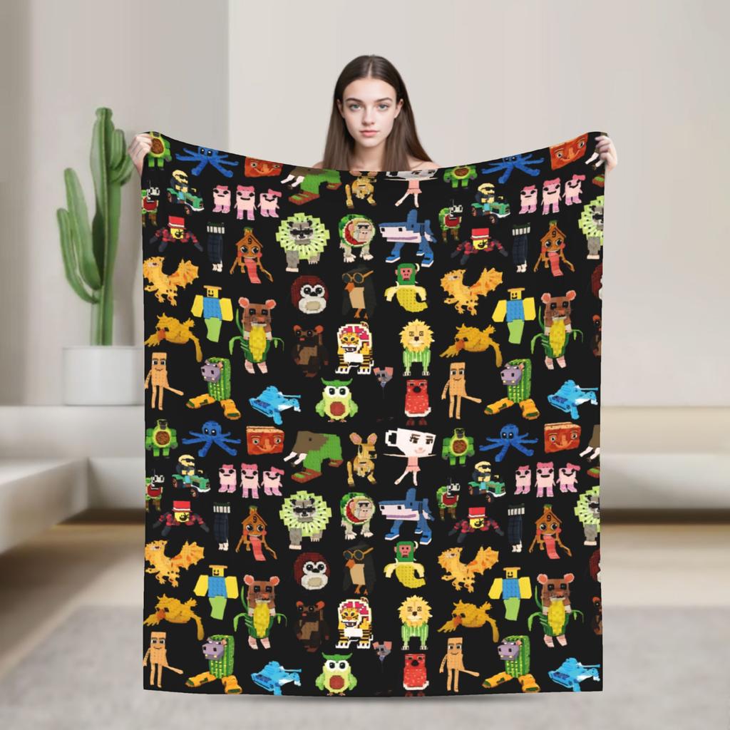 Steal a Brainrot Game Knitted Blankets Fuzzy Throw Blankets Bed Sofa Decoration Ultra-Soft Warm Bedsprea,