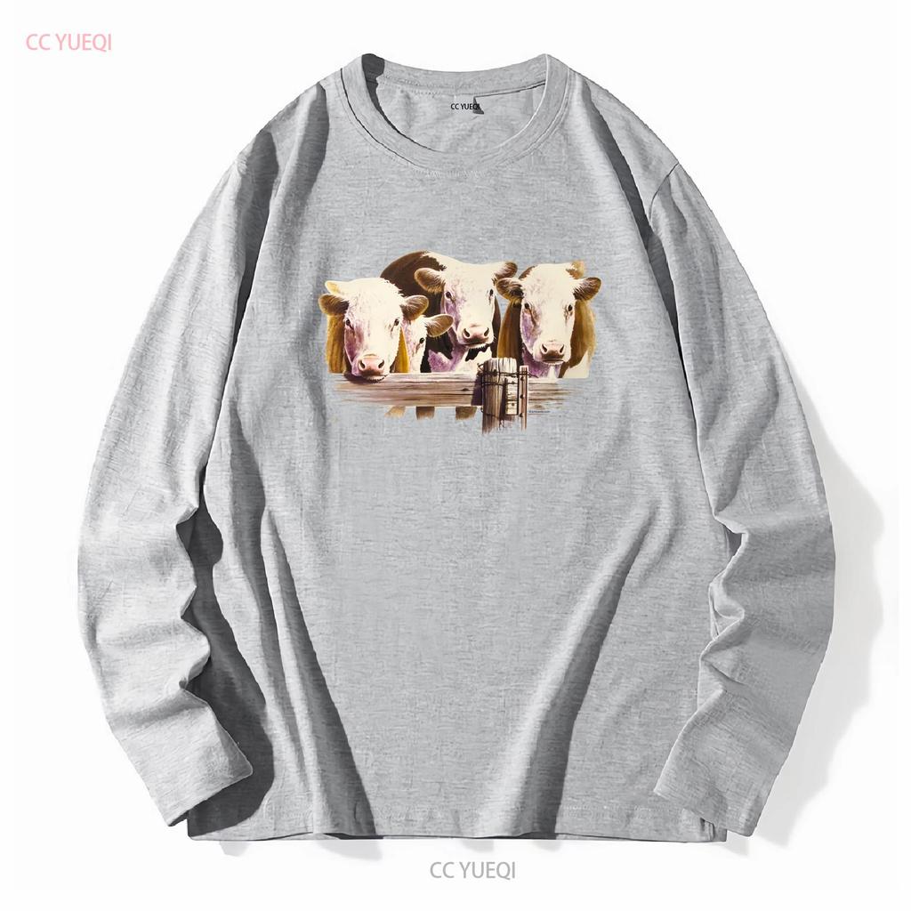 Cow T Shirt Hereford Cows SweaT Available on Request 298d long or short sleeves vintage Washed Versatile Top For Everyday Wear