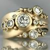 Vintage Inlaid White CZ Women's Ring Creativity Gold Color Geometry Daily Wear Party Jewelry Anniversary Gift