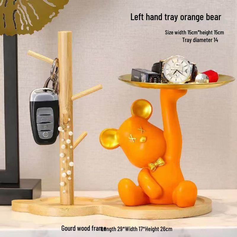 Hani Light Luxury Bear Key Tray for Living Room or Office