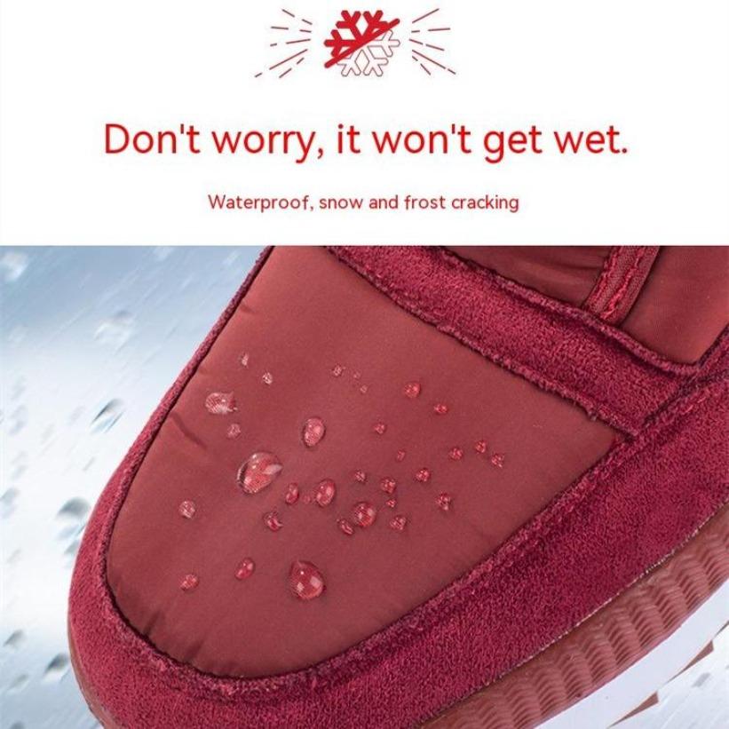 Thickened Middle Aged Elderly Womens Anti Skid Cotton Boots Plush Warm Casual Snow Boots Comfortable Winter