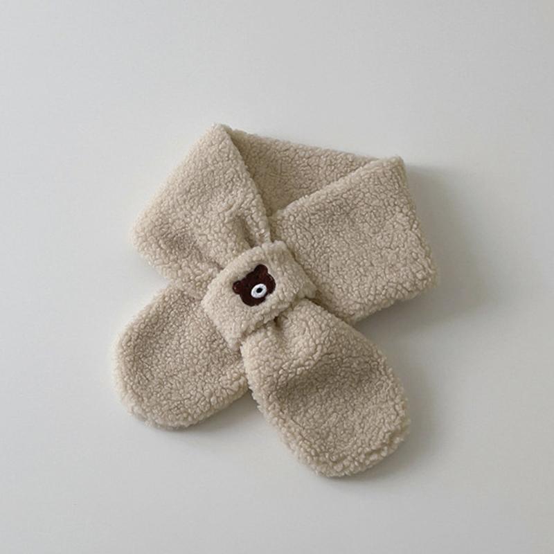 Cute Plush Baby Gloves Bear Embroidered Toddler Mittens Winter Thick Warm Cashmere Kids Full Finger Gloves