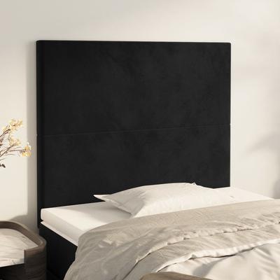Vidaxl Bed Headboards, 2 Pcs, Black, 100X5X78/88 Cm, Velvet