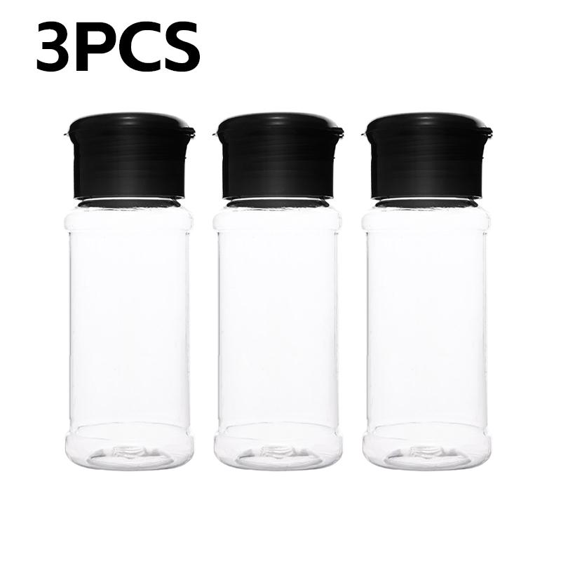 20/1pcs Plastic Spice Bottles with Shaker Lid Salt Pepper BBQ Condiment Seasoning Jars Container Storage Bottle with Stickers