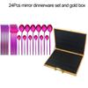 24Pcs Black Gold Dinnerware Set with Box Knives Fork Tea Spoon Cutlery Set Stainless Steel Silverware Tableware Kitchen Flatware
