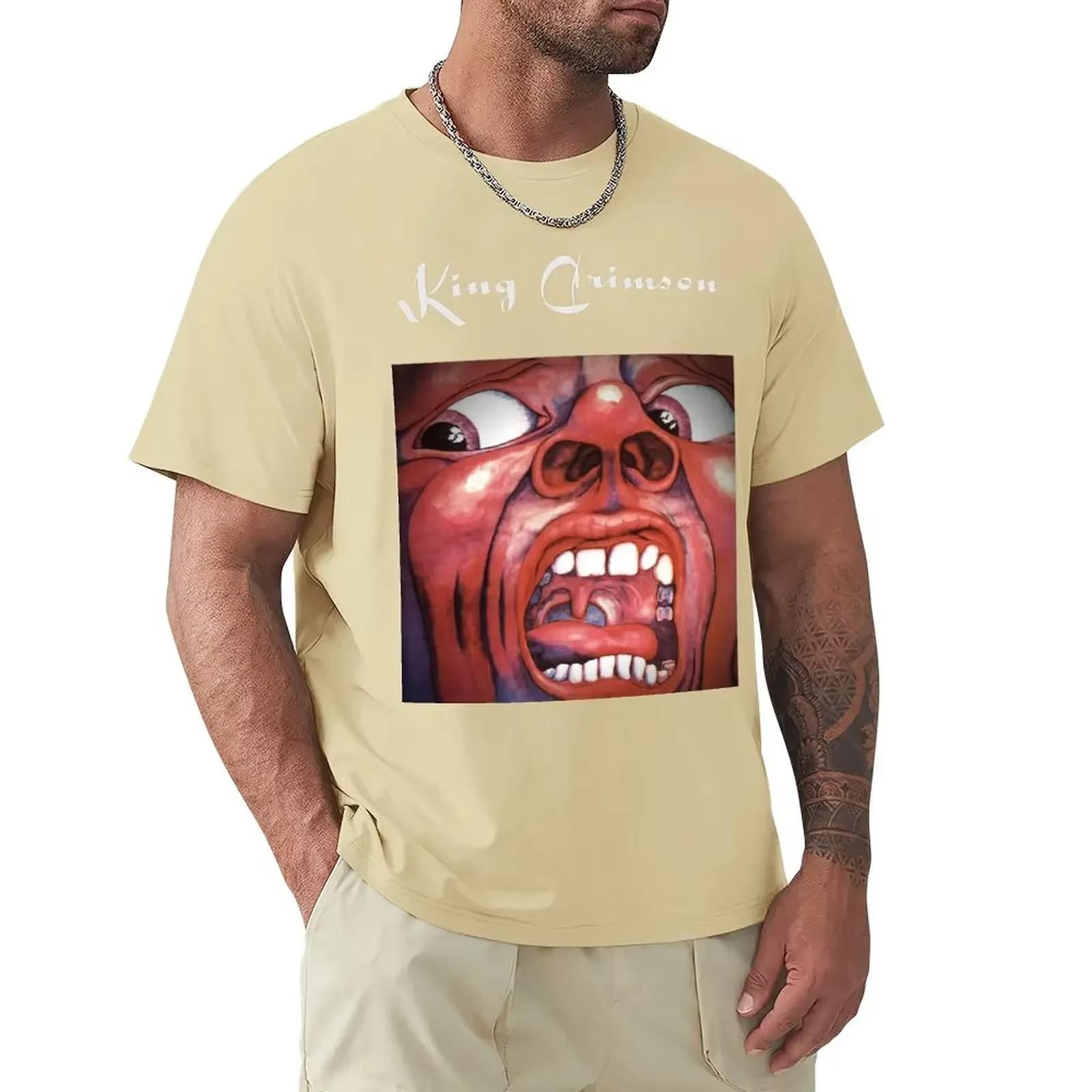 GUOYAN TOP In the Court Of The Crimson King - King Crims&times;n T-shirt Customs Ontwerp Je Eigen Oversized Heren Casual T-shirts Heren Korte Mouwen XL