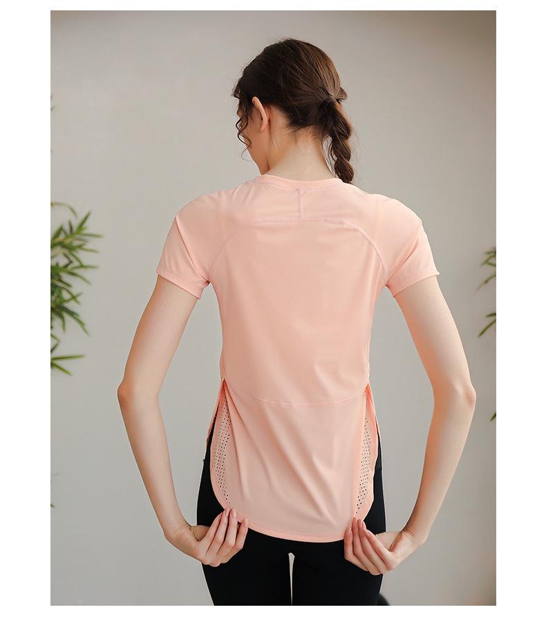 Women's Quick-Dry Short Sleeve Yoga Top - Loose Fit, Nylon, Summer Sportswear
