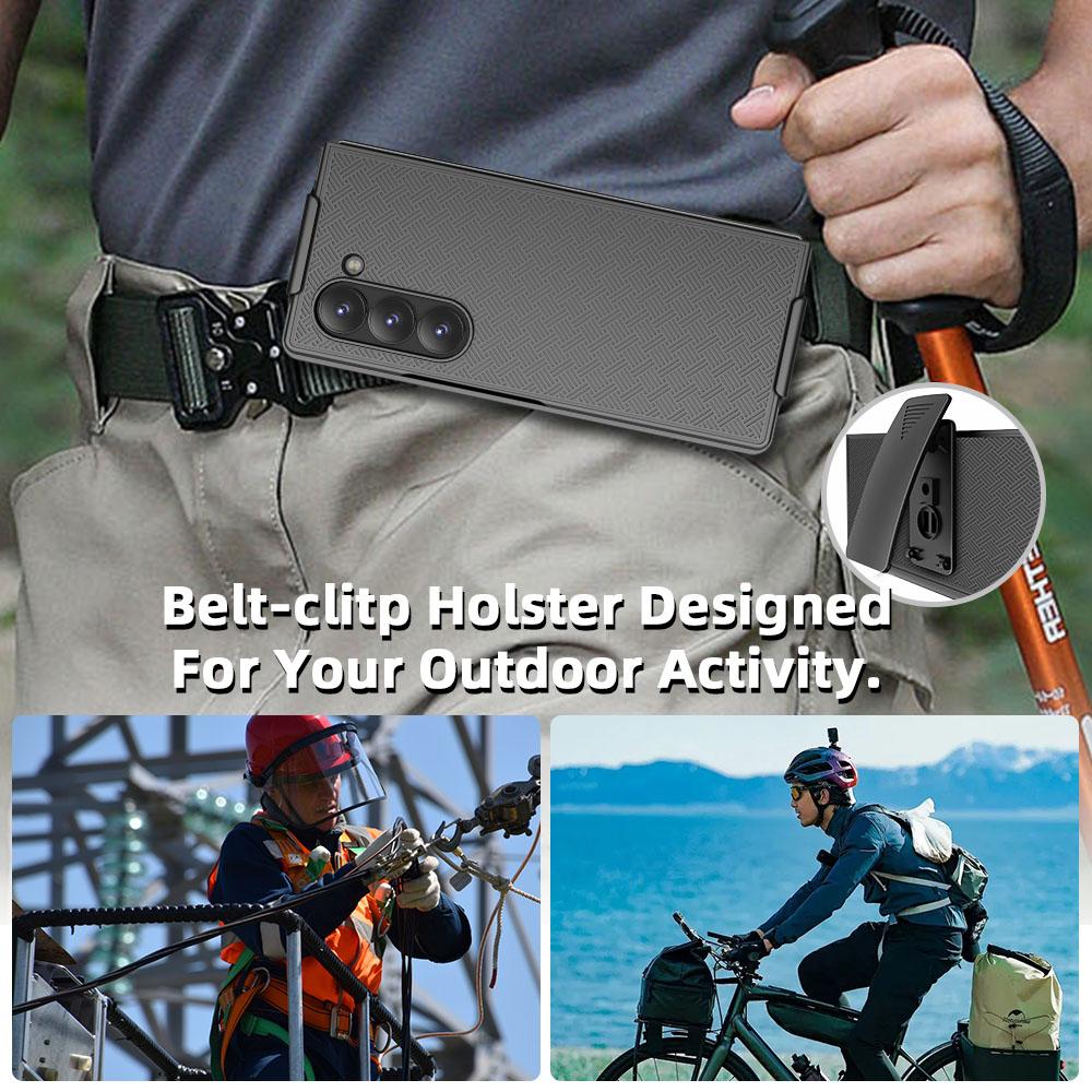 Strong Phone Coque Case for Samsung Galaxy Z Fold 6 5 Fold6 Fold5 Fold 4 3 Fold3 Fold4 Hard Plastic Belt Clip Holder Cases