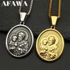Heiliger Josef Religiöse Christliche Jesus Medaille Halskette für Damen Herren Edelstahl Goldfarbe Halsketten Geschenk Amulett Schmuck