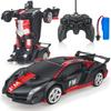 Transforming Robot Stunt Electric RC Car with LED Remote Model Gift Car, Car, Lights, 360-Degree Rotation, Control, Car, Birthday/Christmas (Black +