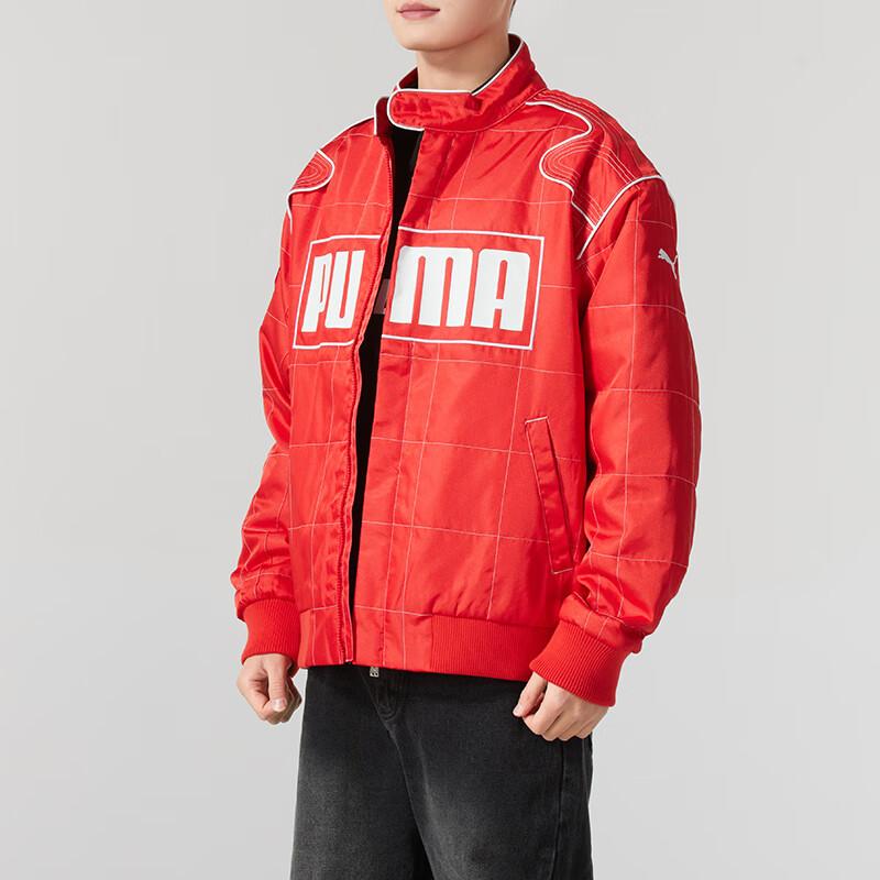 Puma Windproof Warm Stand Collar Zipper Long Sleeve Cotton Jacket Unisex Jacket Red 631974-11