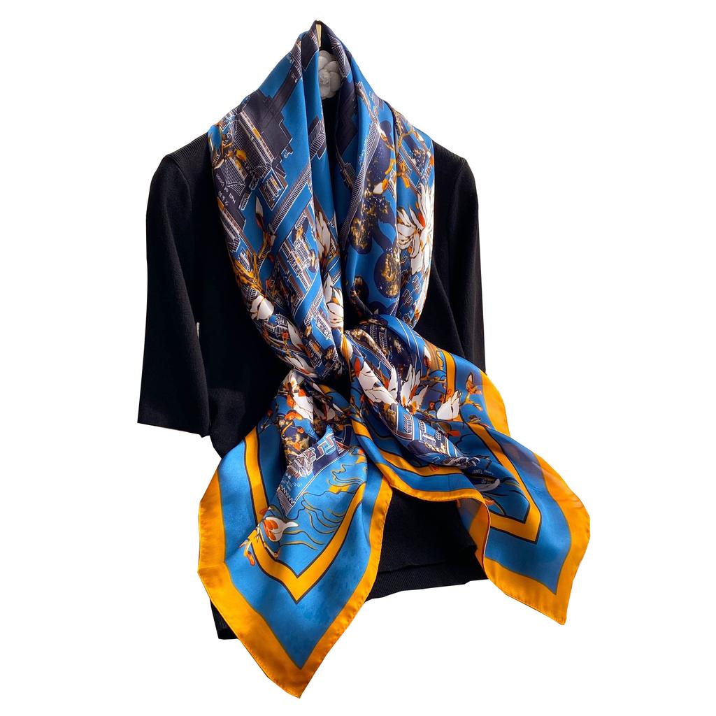 Hochwertige, luxuriöse Seidenschals, Stirnband, Schals, Halstuch für Damen, Ketten-Seidenschal, dekorativer Schal für Damen