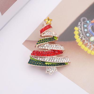Frauen Brosche Pin Weihnachten Baum Form Strass Schmuck Exquisite Alle Spiel