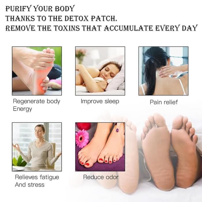 Patch Detox Pieds - Deep Cleansing - Gingembre - Soulagement du Stress - Amélioration de la Circulation