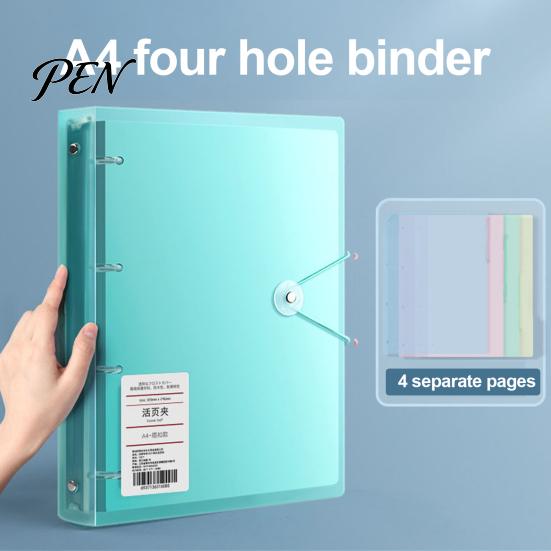 A4 Document Organizer Ring Binder with Folder, PP Waterproof Organizer, Paper Morandi Color File Keeper Large Capacity Expanding Folder for Office And