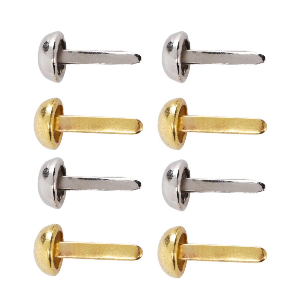 40 Pcs 6mm Mini Brads Gold Silver Electroplating Round Brass Metal Paper Fasteners Brads for DIY Craft Scrapbooking