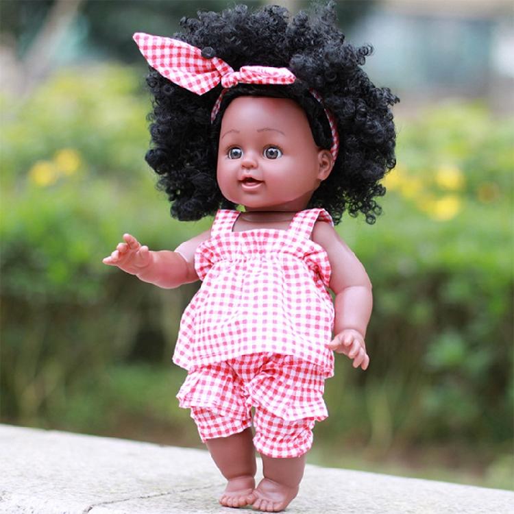 12in African American for Doll for Baby Girls Boys with Black Skin that Looks Re