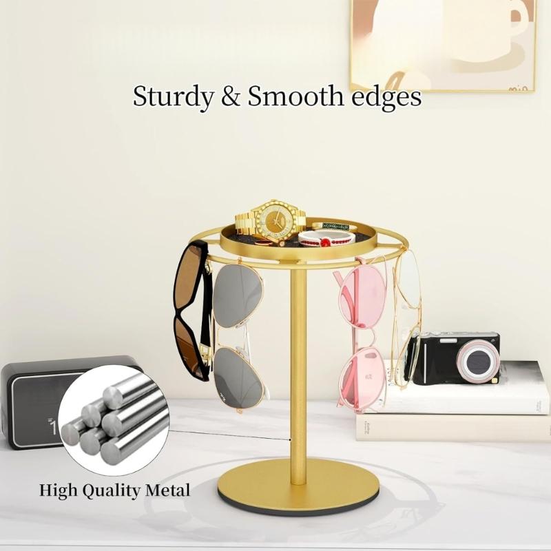 Modern Metal Eyeglasses Storage Solution, Showcase Display Stand Sunglasses Holder for Multiple Glasses