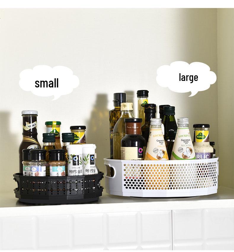 Rotating Spice Rack & Turntable Storage Basket for Kitchen & Bathroom