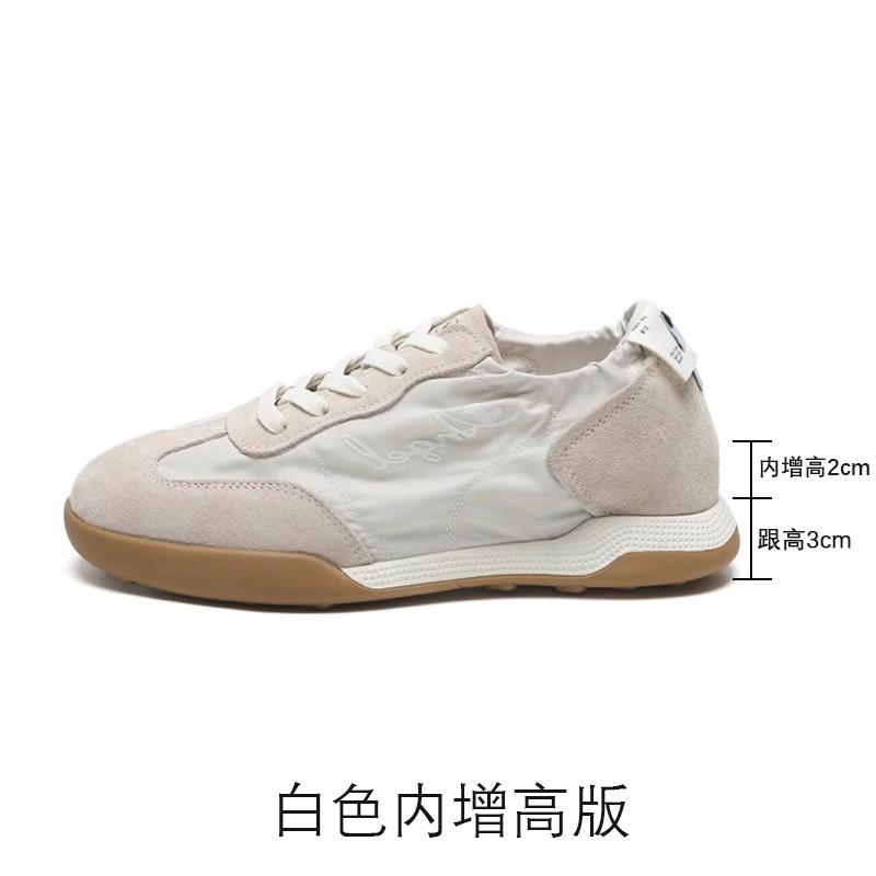 Leather women's new ballet lace-up retro versatile, lightweight and breathable sports little white shoes