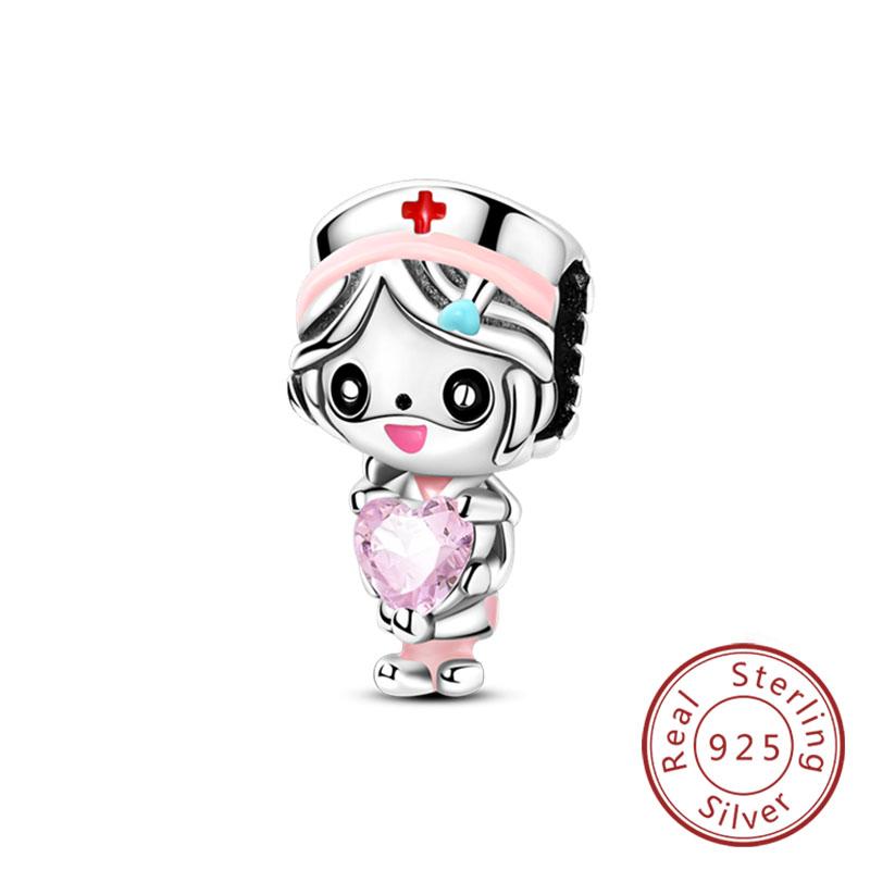 New Original Copper Charms Beads Pendant Owl Bow Round Simple Zircon Beads For Women Fine Jewelry Making